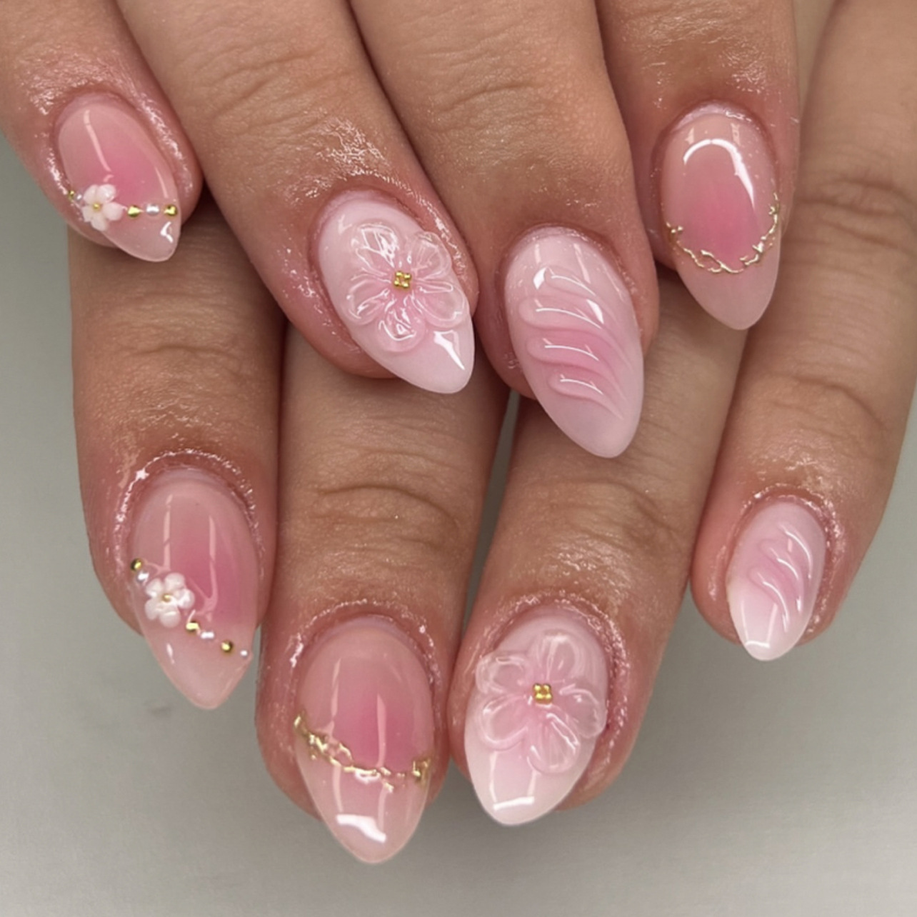 Nail Art Full Design - 24 Adet Kısa Badem Şeklinde Tam