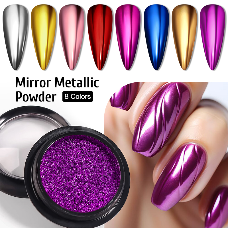 Dip Powder Nail - Metalik Altın Gümüş Ayna Tozu Tırnak