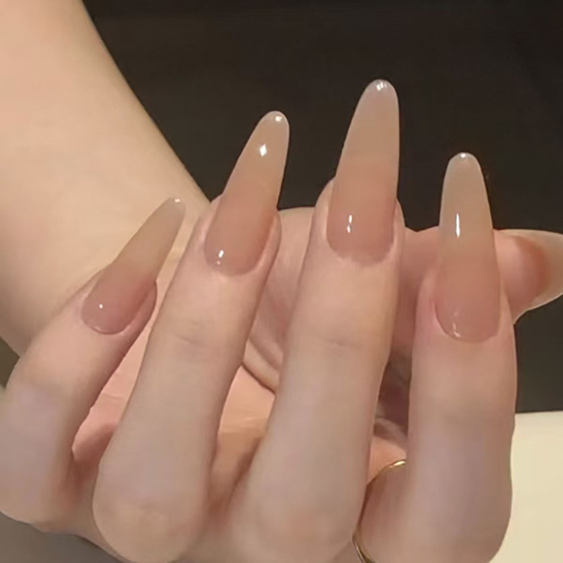 Press On Nail Set - 24 Adet Yapışkanlı Bantlı Sade Yapay