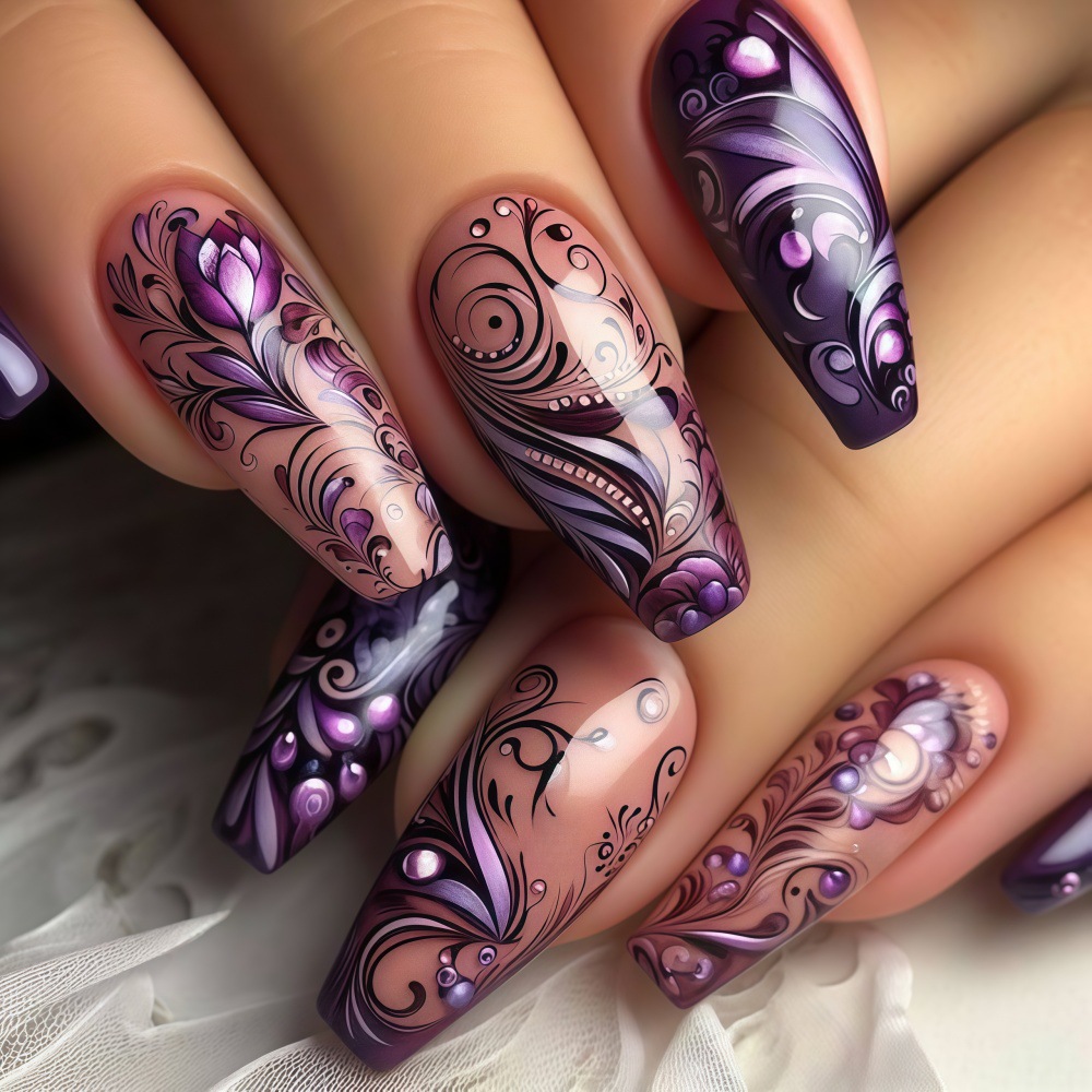 Nail Art Full Design - Kadınlar ve kızlar için orta boy