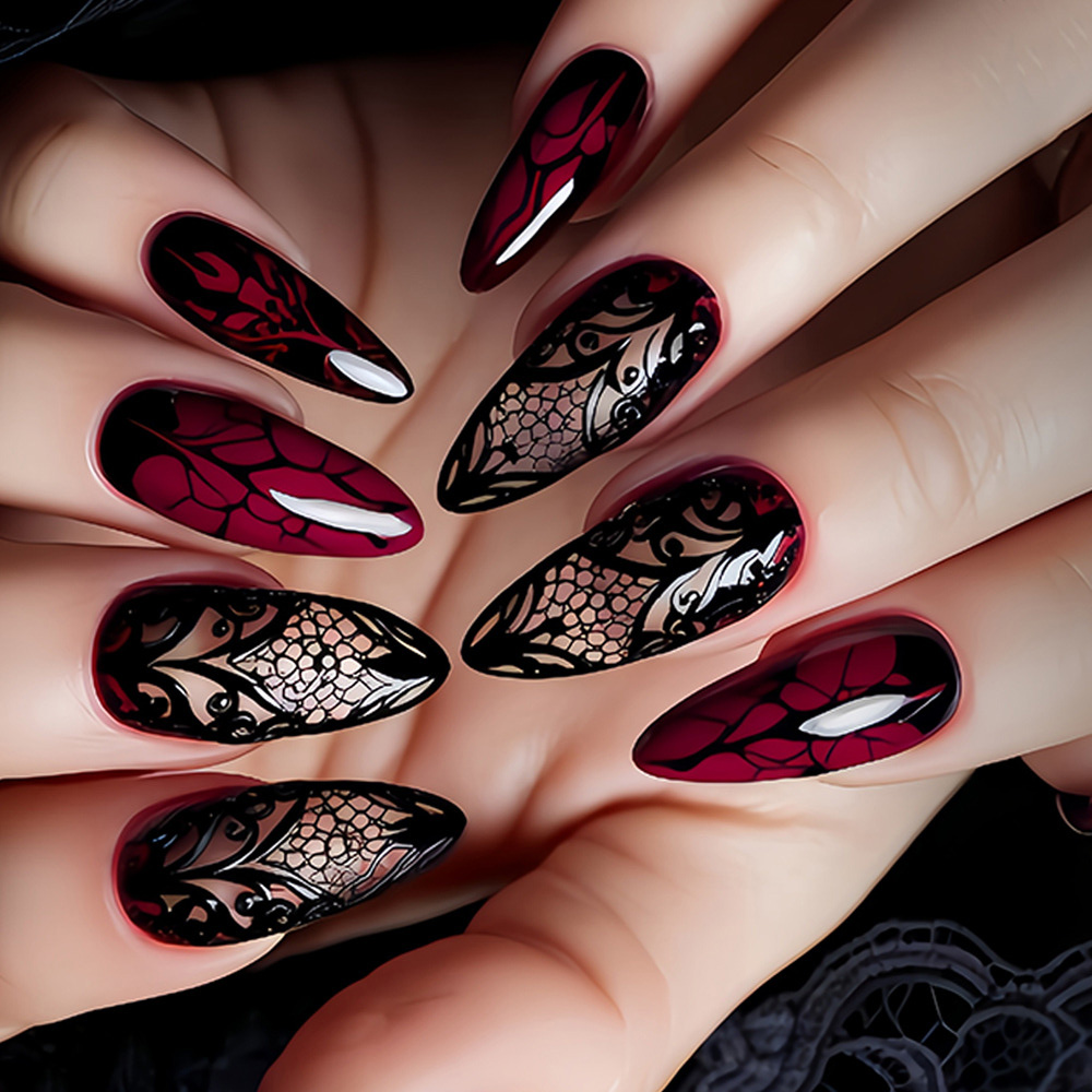 Press On Nail Set - Kadınlar için orta boy takma tırnaklar