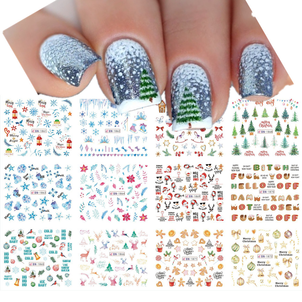 12 desenler noel tırnak su çık - Nail Art Xmas Tree incelemesi ve fiyatı