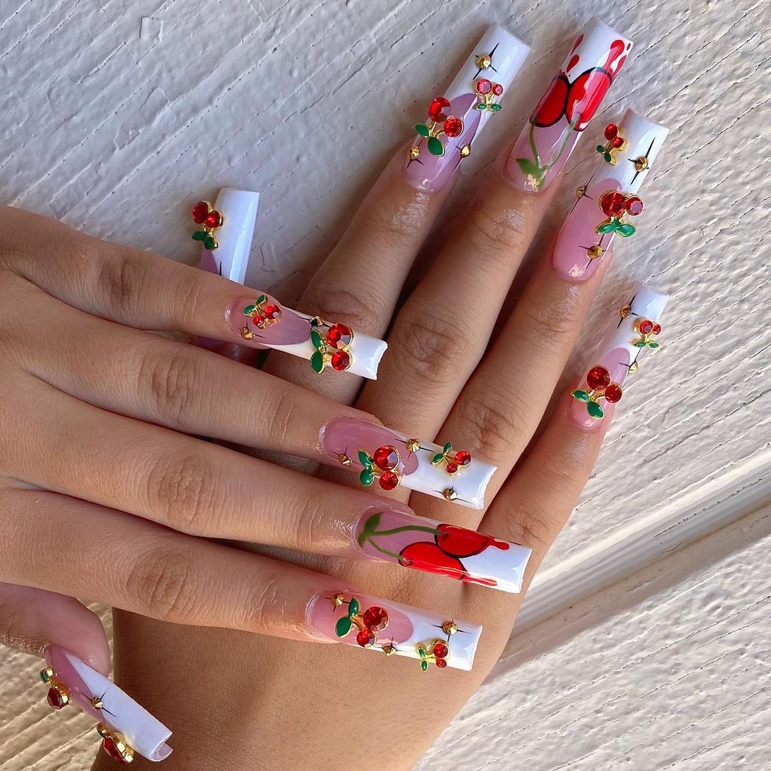 20 adet/torba kiraz Aolly tırn - Nail Art Red Cherry incelemesi ve fiyatı