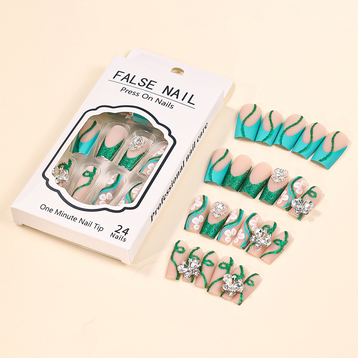 Uzun tabut basın çivi balerin  - Nail Art Gliter incelemesi ve fiyatı