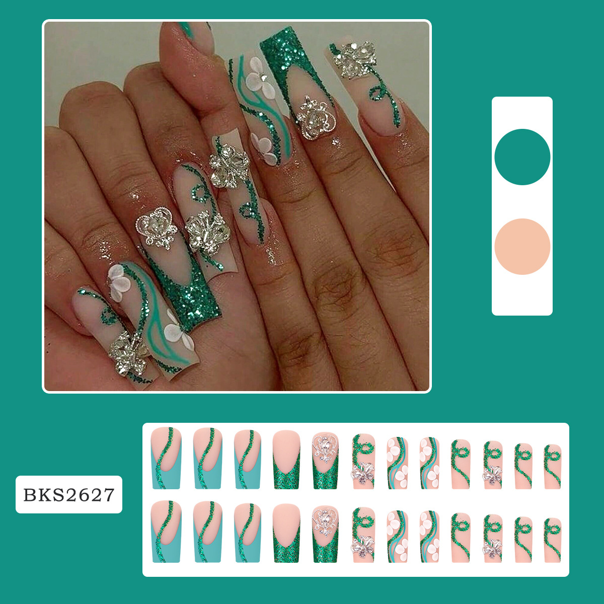 Uzun tabut basın çivi balerin  - Nail Art Gliter incelemesi ve fiyatı
