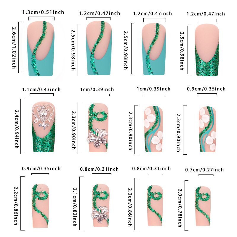 Uzun tabut basın çivi balerin  - Nail Art Gliter incelemesi ve fiyatı