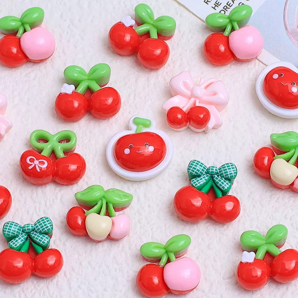 20 Adet Sevimli Mini karikatür - Nail Art Red Cherry incelemesi ve fiyatı