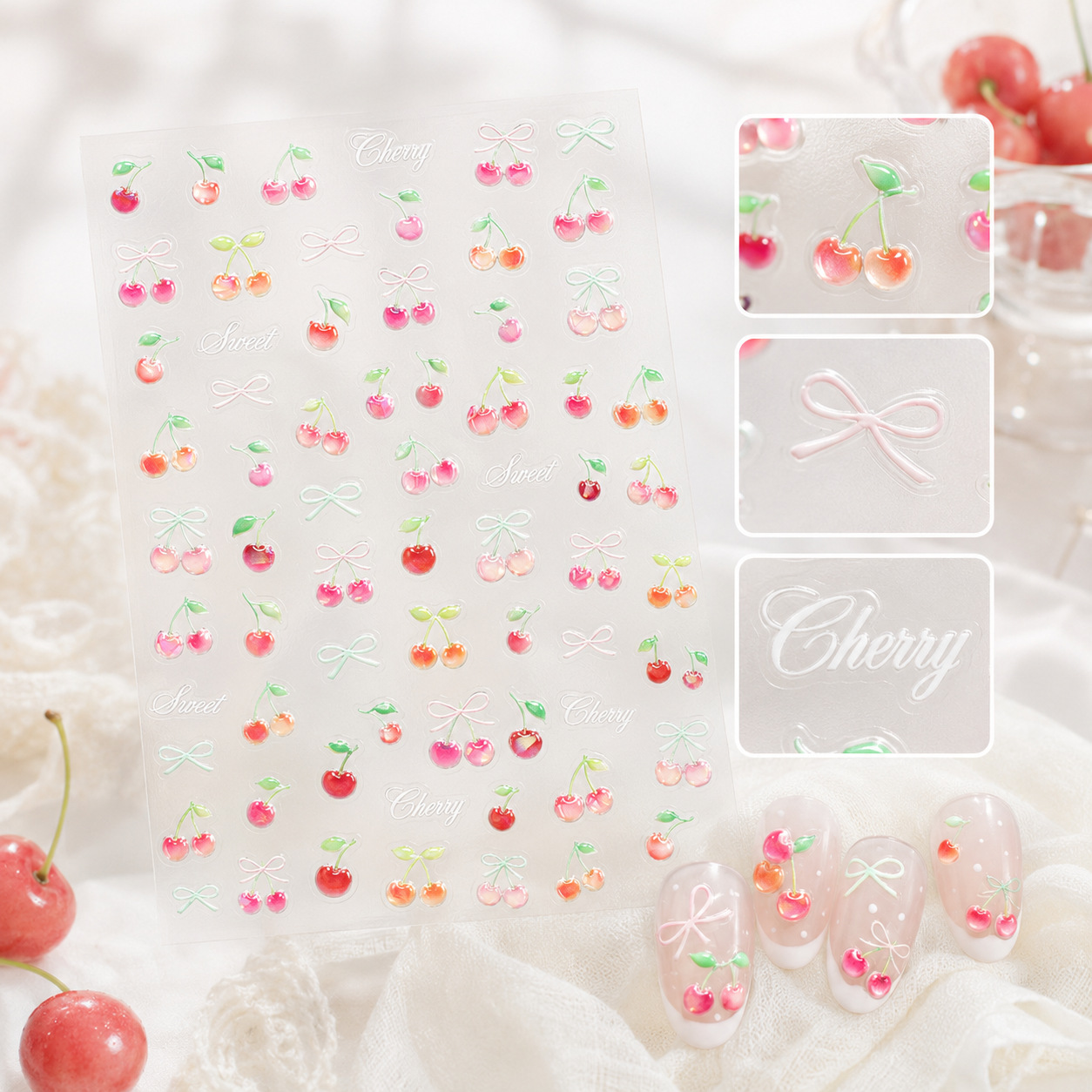Sevimli Jöle 5D Nail Art Çıkar - Nail Art Red Cherry incelemesi ve fiyatı