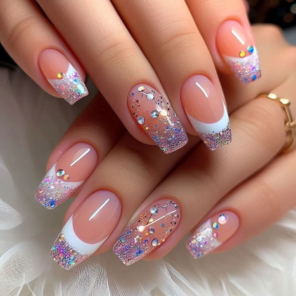 24 adet/takım Kısa Orta takma  - Nail Art Gliter incelemesi ve fiyatı