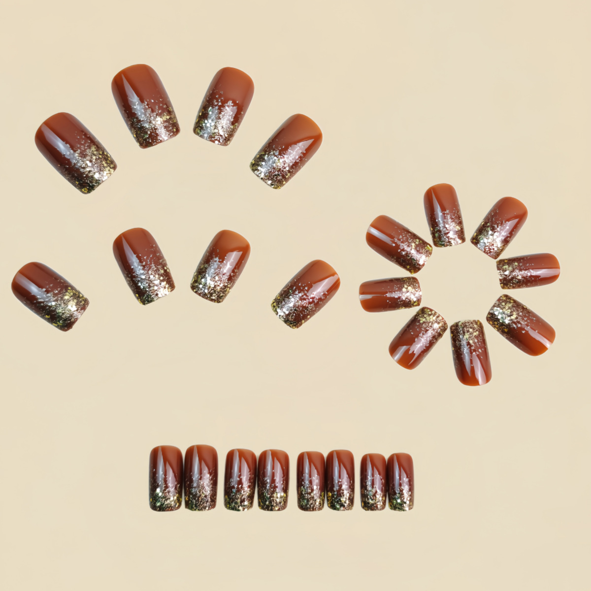 Kısa orta boy takma tırnaklar  - Nail Art Gliter incelemesi ve fiyatı