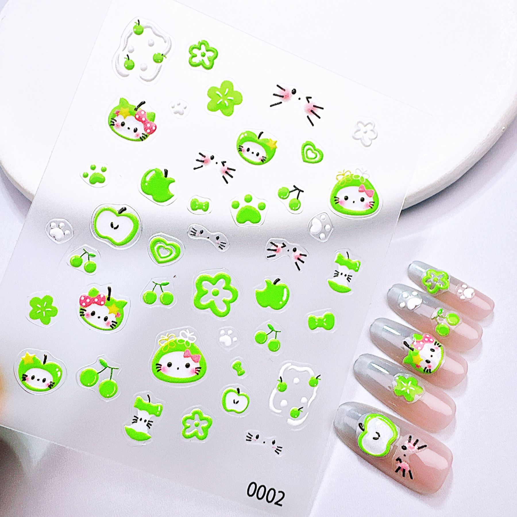 1 Adet Yeşil ve Kırmızı Elma K - Nail Art Red Cherry incelemesi ve fiyatı