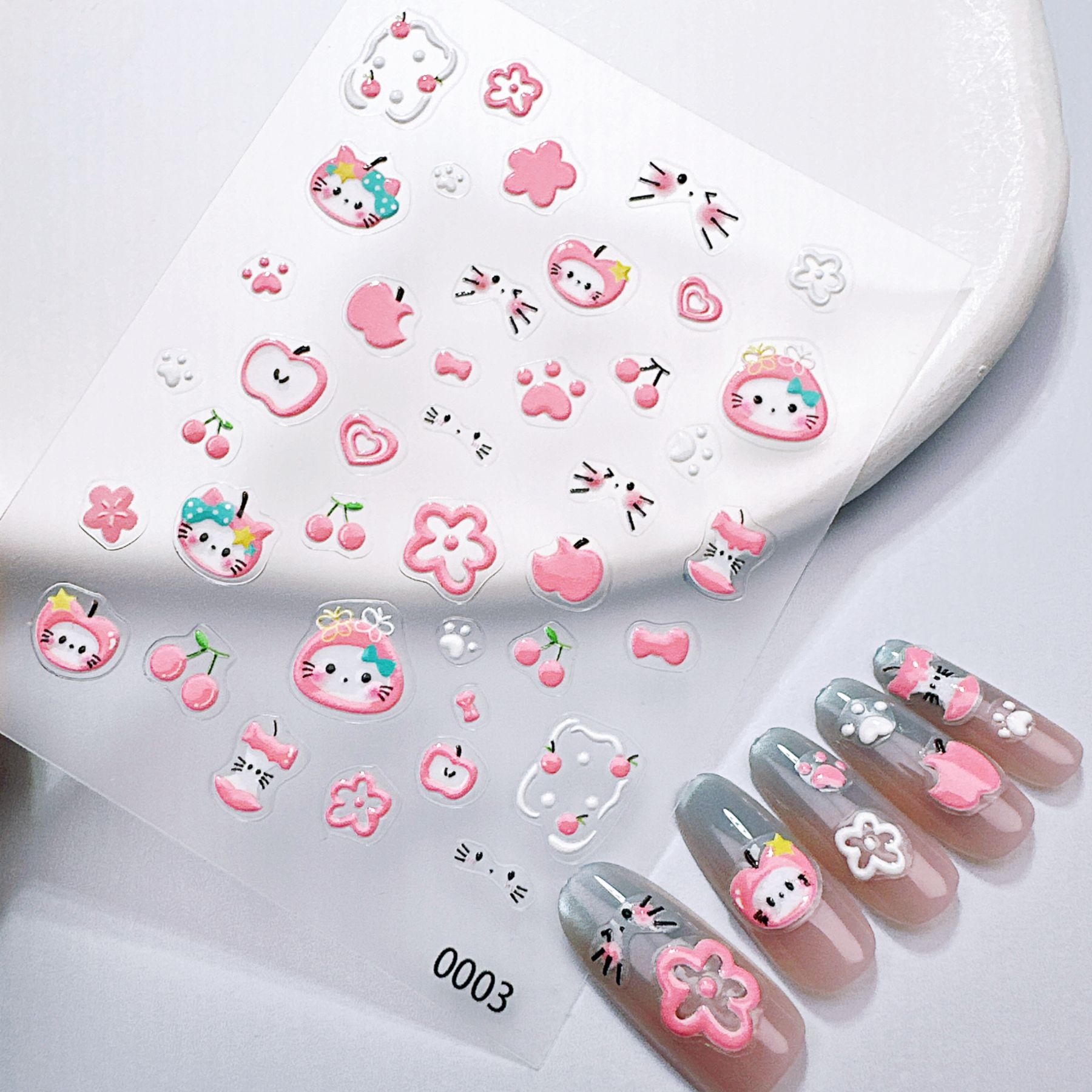 1 Adet Yeşil ve Kırmızı Elma K - Nail Art Red Cherry incelemesi ve fiyatı