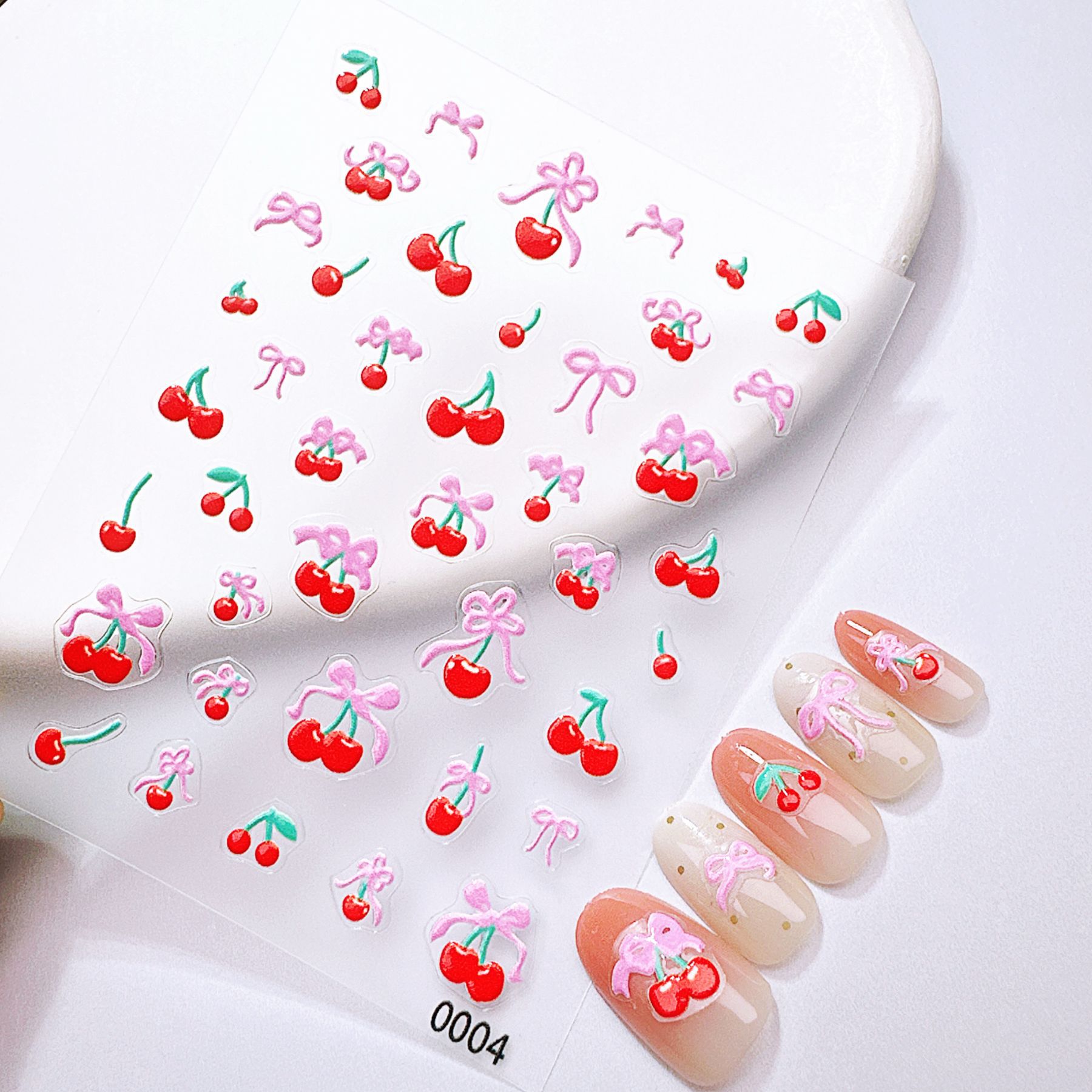 1 Adet Yeşil ve Kırmızı Elma K - Nail Art Red Cherry incelemesi ve fiyatı
