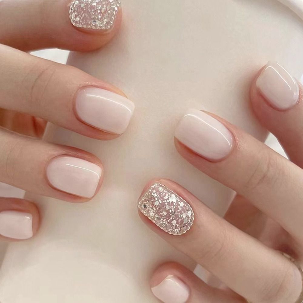 Kısa kare fransız sahte tırnak - Nail Art Full Design incelemesi ve fiyatı